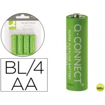 PILA  Q-CONNECT ALCALINA AA -BLISTER CON 4 PILAS