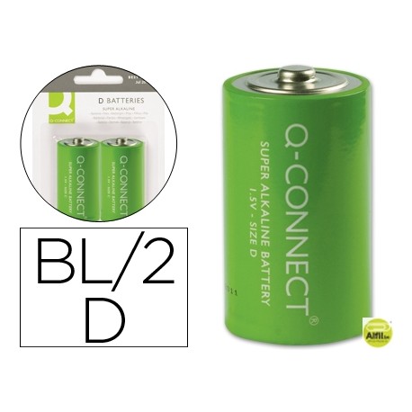 PILA Q-CONNECT ALCALINA D -BLISTER CON 2 PILAS