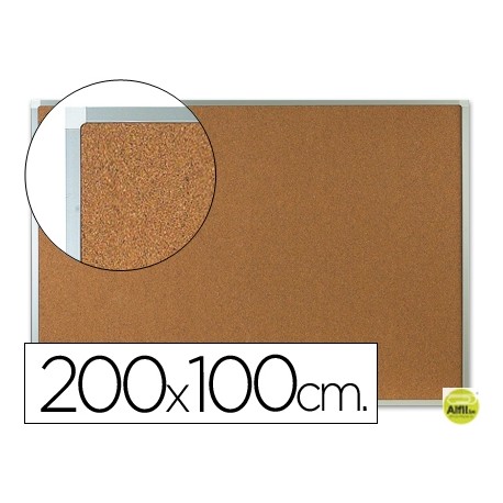 PIZARRA CORCHO Q-CONNECT MARCO DE ALUMINIO 200X100 CM EXTRA CORCHO 5 MM