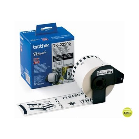 CINTA DE PAPEL CONTINUO BROTHEBROTHER DK-22205 PARA IMPRESORAS DE ETIQUETAS QL
