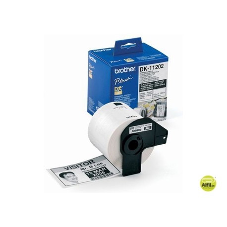 ETIQUETA ADHESIVA BROTHER DK11202 -TAMAÑO 62X100 MM PARA IMPRESORAS DE ETIQUETAS QL -300 ETIQUETAS-