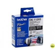 ETIQUETA ADHESIVA BROTHER DK11203 -TAMAÑO 17X87 MM PARA IMPRESORAS DE ETIQUETAS QL -300 ETIQUETAS-