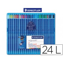 LAPICES DE COLORES STAEDLER ERGOSOFT ACUARABLE ESTUCHE 24 COLORES