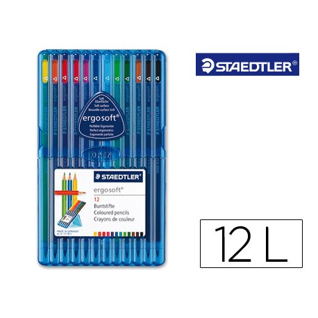 LAPICES DE COLOR STAEDTLER ERGOSOFT ESTUCHE 12 COLORES