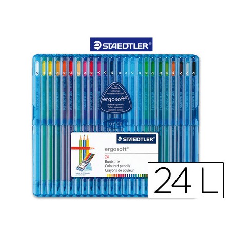 LAPICES DE COLORES STAEDTLER ERGOSOFT ESTUCHE 24 COLORES
