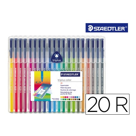 ROTULADOR STAEDTLER TRIPLUS ESTUCHE DE 20 COLORES