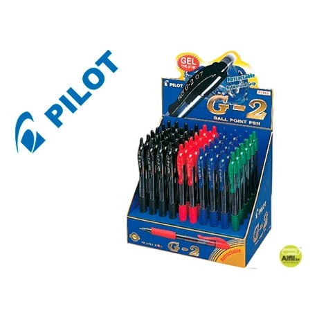 BOLIGRAFO PILOT G-2 TINTA GEL -RETRACTIL -SUJECION DE CAUCHO -EXPOSITOR DE 60 UNIDADES