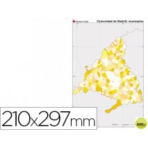 MAPA MUDO COLOR DIN A4 MADRID POLITICO