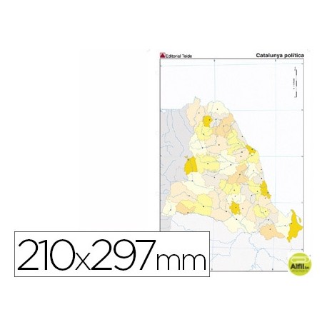 MAPA MUDO COLOR DIN A4 CATALU¾A POLITICO