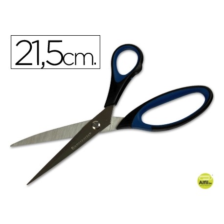 TIJERA OFICINA Q-CONNECT MANGO CAUCHO 8" 21'5 CM BLISTER DE SEGURIDAD