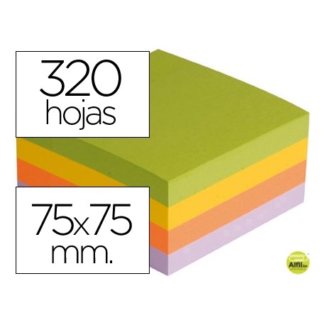 BLOC DE NOTAS ADHESIVAS QUITA Y PON Q-CONNECT CON 320 HOJAS