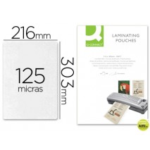 BOLSA DE PLASTIFICAR Q-CONNECT-303 X 216 MM -125 MC DIN A4 MATE SIN REFLEJOS