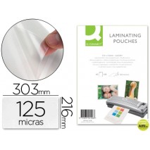 BOLSA DE PLASTIFICAR Q-CONNECT-303 X 216 MM -125 MC DIN A4 AUTOADHESIVAS