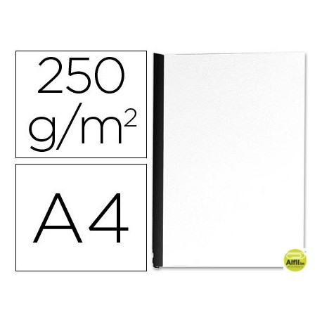 TAPA DE ENCUADERNACION Q-CONNECT CARTON DIN A4 BLANCO SIMIL PIEL