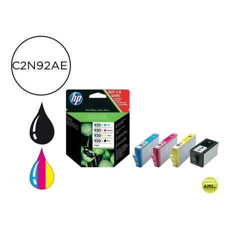 INK-JET HP N.920 XL NEGRO + TRICOLOR OFFICEJET 6000 6500 7000 7500