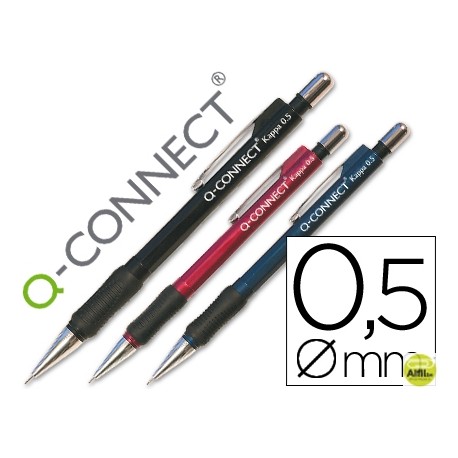 PORTAMINAS Q-CONNECT KAPPA -SUJECION DE CAUCHO 0.5 MM