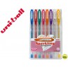 BOLIGRAFO UNI BALL UM-120 SIGNO 0,7 MM TINTA GEL ESTUCHE DE 8 COLORES CON PURPURINA