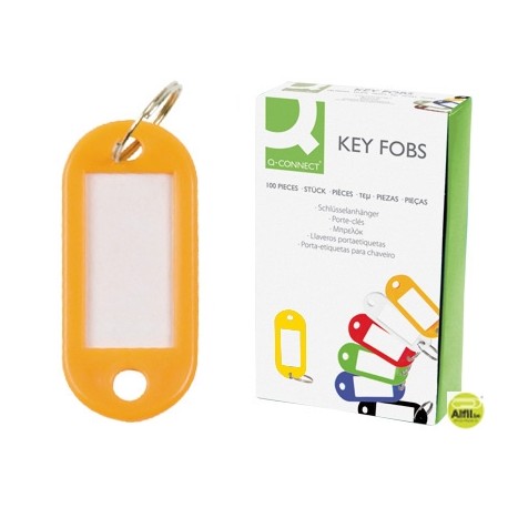 LLAVERO PORTAETIQUETAS Q-CONNECT EXPOSITOR DE 100 UNIDADES AMARILLO
