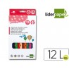 LAPICES DE COLORES LIDERPAPEL C/ DE 12 COLORES JUMBO CON SACAPUNTAS