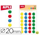 GOMETS APLI REDONDOS 20MM 3D COLORES SURTIDOS BOLSA DE 24 UNIDADES