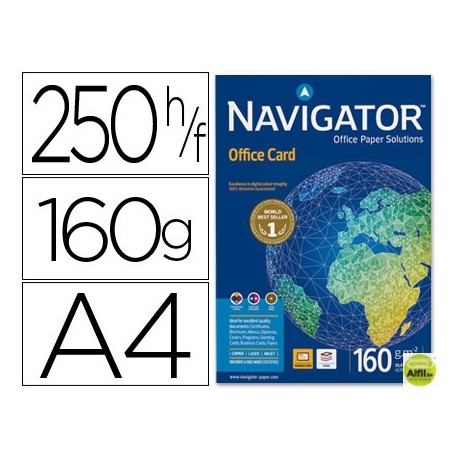 PAPEL FOTOCOPIADORA NAVIGATOR DIN A4 160 GRAMOS PAPEL MULTIUSO INK-JET Y LASER-PAQUETE DE 250 HOJAS