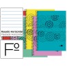 BLOC ESPIRAL LIDERPAPEL FOLIO CLASSIC TAPA POLIPROPILENO 80H 60G HORIZONTAL CON MARGEN. COLORES SURT