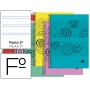 BLOC ESPIRAL LIDERPAPEL FOLIO CLASSIC TAPA POLIPROPILENO 80H 60G PAUTA 2.5MM CON MARGEN. COLORES SUR