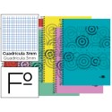 BLOC ESPIRAL LIDERPAPEL FOLIO CLASSIC TAPA POLIPROPILENO 80H 60G CUADRO 3MM CON MARGEN. COLORES SURT