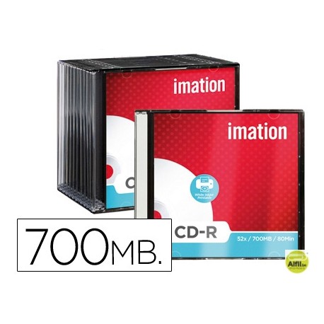 CD-R IMATION CAPACIDAD 700MB DURACION 80MIN VELOCIDAD 52X SUPERFICIE IMPRIMIBLE CAJA SLIM -1 UNIDAD-