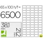 ETIQUETA ADHESIVA Q-CONNECT KF00573 -TAMAÑO 38,1X21,2 MM -FOTOCOPIADORA -LASER -INK-JET-CAJA CON 100