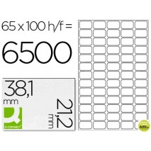 ETIQUETA ADHESIVA Q-CONNECT KF00573 -TAMAÑO 38,1X21,2 MM -FOTOCOPIADORA -LASER -INK-JET-CAJA CON 100