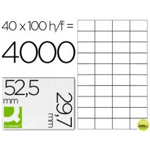 ETIQUETA ADHESIVA Q-CONNECT KF00574 -TAMAÑO 52,5X29,7 MM -FOTOCOPIADORA -LASER -INK-JET-CAJA CON 100