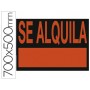 CARTEL PLASTICO "SE ALQUILA" ROJO FLUORESCENTE 700X500 MM