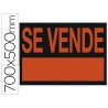 CARTEL PLASTICO "SE VENDE" ROJO FLUORESCENTE 700X500 MM