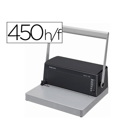 ENCUADERNADORA PARA ESPIRAL FELLOWES ESP-100 5:1 PERFORA 20 HOJAS TAMAÑO A4 ENCUADERNA 450H INCLUYE