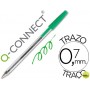 BOLIGRAFO TRANSPARENTE Q-CONNECT VERDE MEDIO KF01043