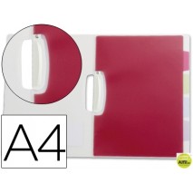 CARPETA BEAUTONE DOSSIER PINZA LATERAL POLIPROPILENO DIN A4 TRANSPARENTE CON SEPARADORES