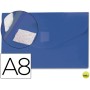 CARPETA BEAUTONE DOSSIER BROCHE POLIPROPILENO DIN A8 AZUL CON CIERRE DE VELCRO