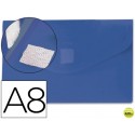 CARPETA BEAUTONE DOSSIER BROCHE POLIPROPILENO DIN A8 AZUL CON CIERRE DE VELCRO