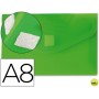 CARPETA BEAUTONE DOSSIER BROCHE POLIPROPILENO DIN A8 VERDE CON CIERRE DE VELCRO