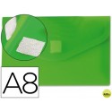 CARPETA BEAUTONE DOSSIER BROCHE POLIPROPILENO DIN A8 VERDE CON CIERRE DE VELCRO