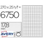 ETIQUETA ADHESIVA AVERY TAMAÑO 17.8X10 MM REMOVIBLE PAQUETE DE 25 HOJAS