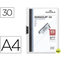 CARPETA DURACLIP DOSSIER PINZA LATERAL BLANCO CAPACIDAD 30 HOJAS
