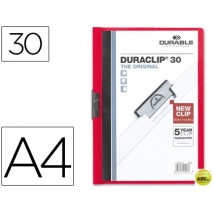 CARPETA DURACLIP DOSSIER PINZA LATERAL ROJO CAPACIDAD 30 HOJAS