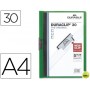 CARPETA DURACLIP DOSSIER PINZA LATERAL VERDE CAPACIDAD 30 HOJAS