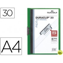 CARPETA DURACLIP DOSSIER PINZA LATERAL VERDE CAPACIDAD 30 HOJAS