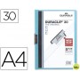 CARPETA DURACLIP DOSSIER PINZA LATERAL AZUL CAPACIDAD 30 HOJAS