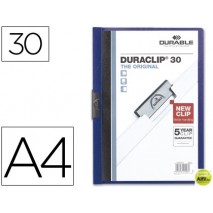 CARPETA DURACLIP DOSSIER PINZA LATERAL AZUL OSCURO CAPACIDAD 30 HOJAS