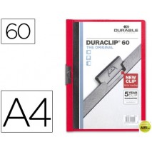 CARPETA DURACLIP DOSSIER PINZA LATERAL ROJO CAPACIDAD 60 HOJAS