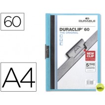 CARPETA DURACLIP DOSSIER PINZA LATERAL AZUL CAPACIDAD 60 HOJAS